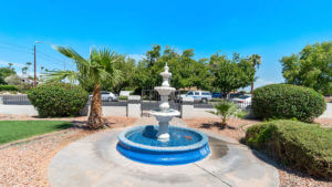 Fountain outside of Jones Family Care Home